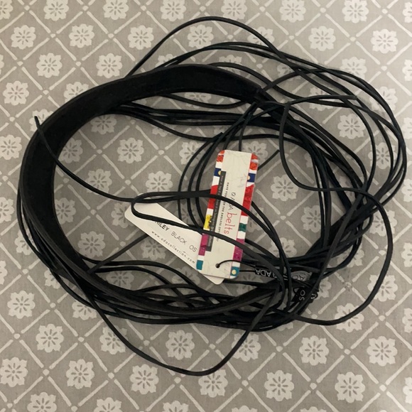 ADA Belt Riley Black Leather Boho Belt NWT - Picture 5 of 7